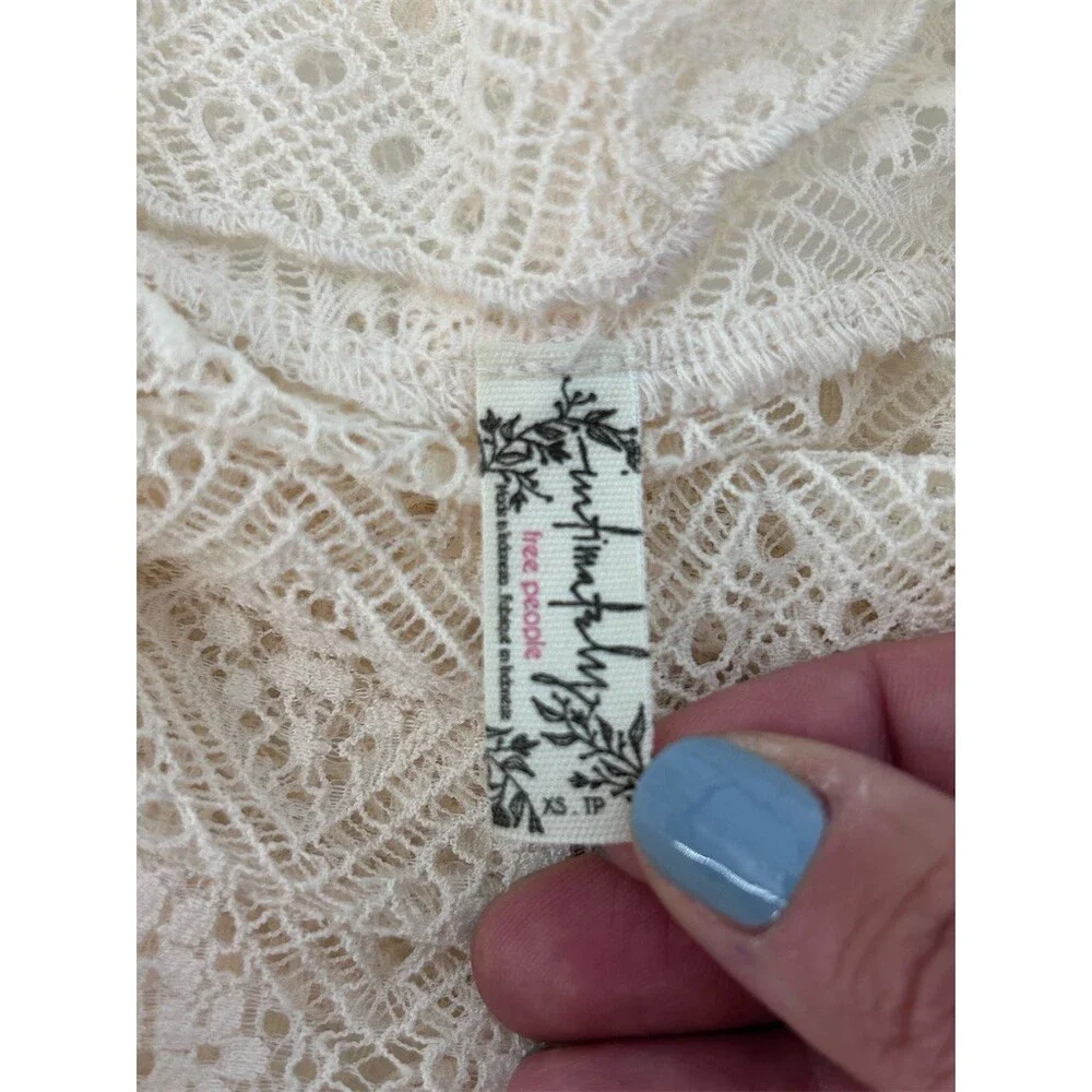 Free People Sweet Memories Lace Turtleneck Feminine Whimsigoth Ivory XS NWOT